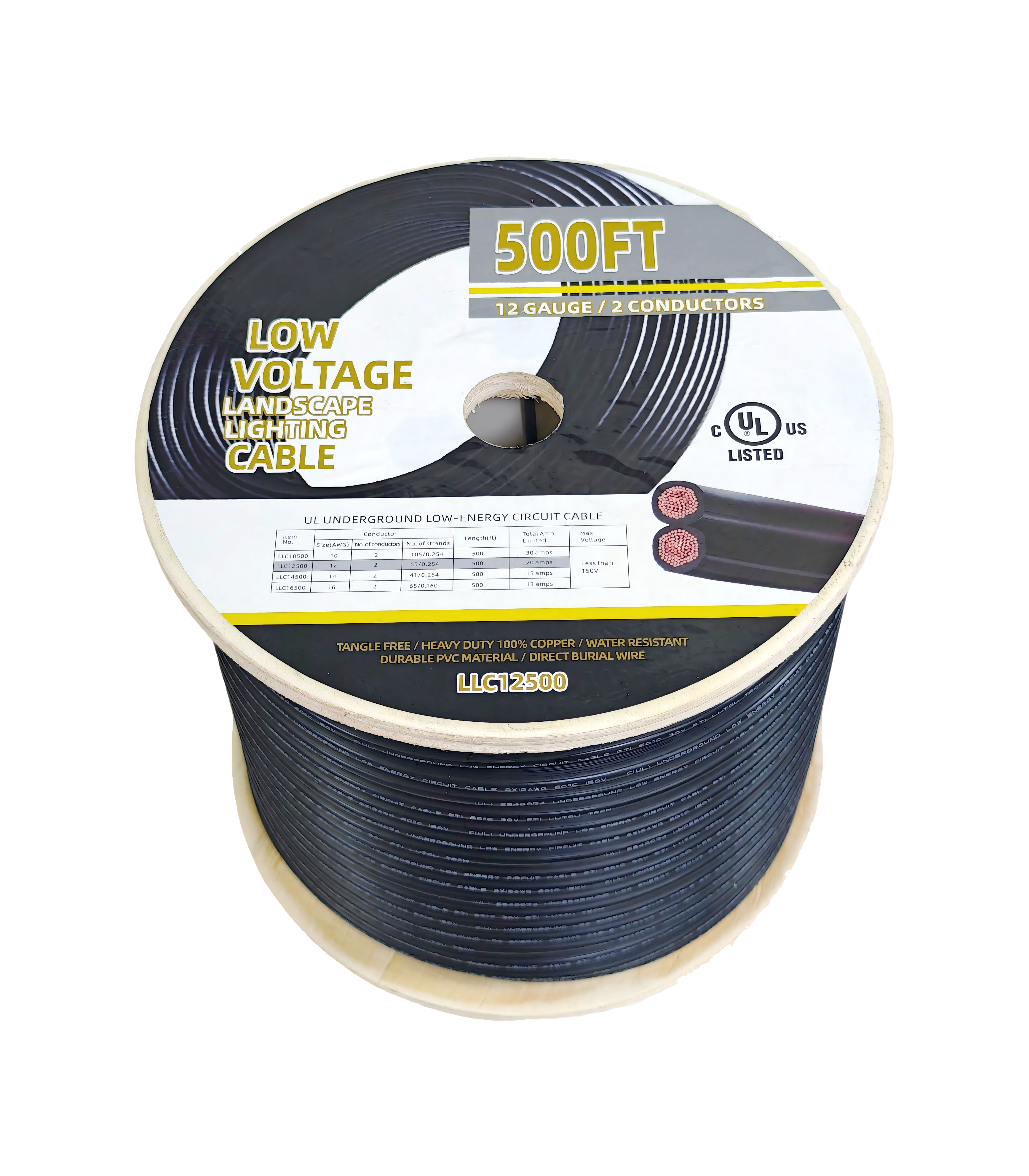 Lightio Low Voltage Landscape Cable — 500 ft (12/2)